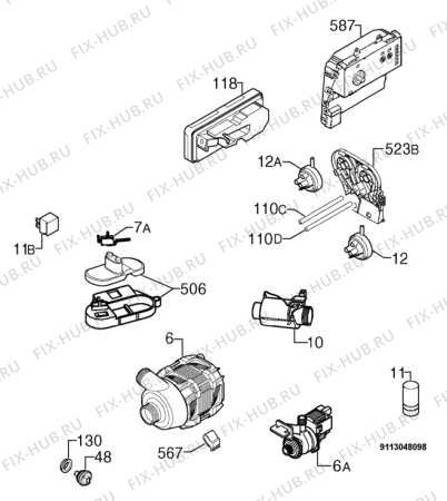 Взрыв-схема посудомоечной машины Privileg 00245366_11199 - Схема узла Electrical equipment 268